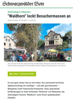 Bericht im Schwabo - Waldhorn lockt Besuchermassen an