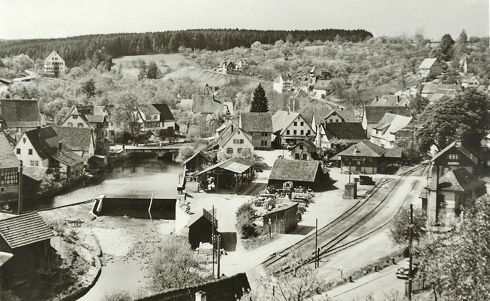 Ebhausen Bahnhofsgelände, um 1955