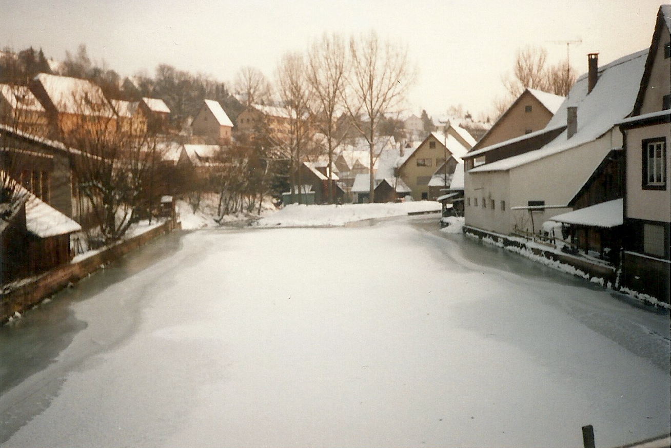 Nagold zugefroren - 1984